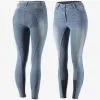 Horze Kaia Womens Highwaist Denim Full Seat Breech Light Blue 36656