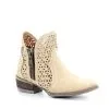 Corral Boots Circle G By Corral Q5018 Womens Shortie In Bone Cutout