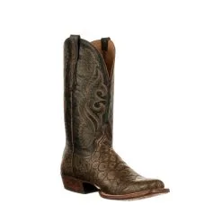 Lucchese Luchesse Men's CL1074 Q8 Cowboy Boot Roy Giant Gator In Tan Cognac
