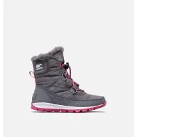 Sorel Youth Whitney Short Lace Quarry And Ultra Pink