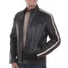 Scully Men's Leather Racing Stripe Jacket