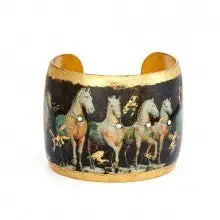 Evocateur Jewelry Evocateur Cavalli Cuff Bracelet VO 1097 2 Inch Gold