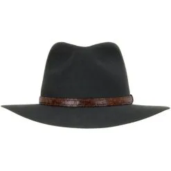 Akubra Hats Akubra Hat Banjo Paterson Felt Hat 1622 SS22 -Cheap Men's Formal Wear Store Akubra Banjo Patterson Hat in Black Front