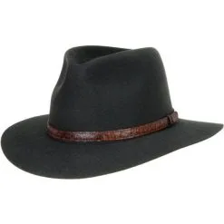 Akubra Hats Akubra Hat Banjo Paterson Felt Hat 1622 SS22 -Cheap Men's Formal Wear Store Akubra Banjo Patterson Hat in Heritage Black