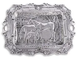 Arthur Court Grazing Horses Parlor Platter Tray