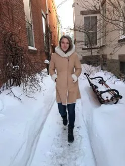 Bergen Of Norway Devon Women's Shearling Coat -Cheap Men's Formal Wear Store Bergen of Norway Devon Sand 3