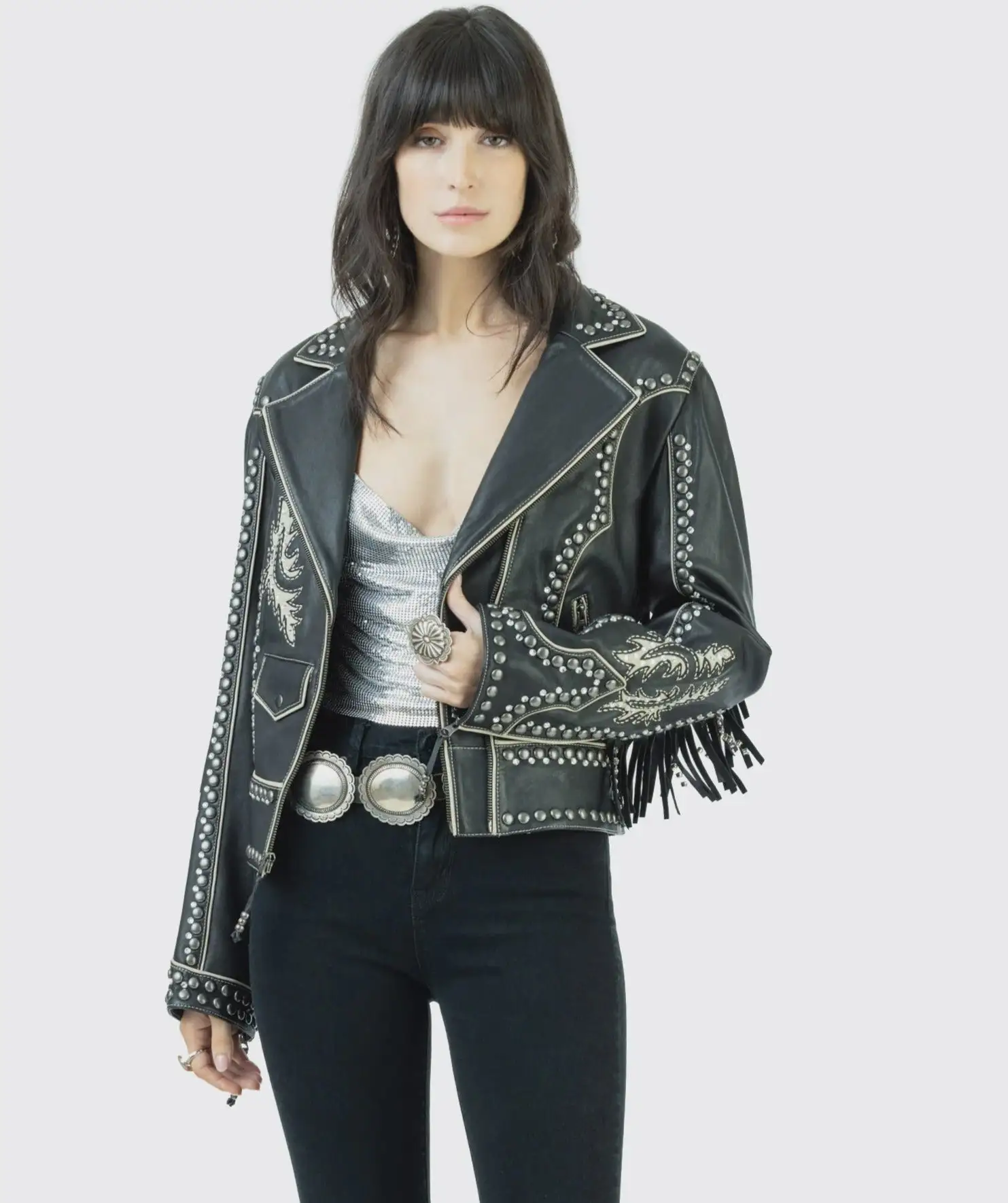 Double D Ranch Design Handy With The Steel Leather Jacket 2 Double D Ranch Design Handy With The Steel Leather Jacket - Image 2