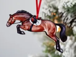 Classy Equine Jumping Horse Ornament- Bay Hunter Jumper CEHOK013 FW22