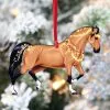 Classy Equine Buckskin Quarter Horse Christmas Ornament- Adorned With Star Garlands