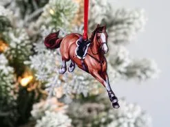 Classy Equine Jumping Horse Ornament- Chestnut Hunter Jumper CEHOD019 FW22