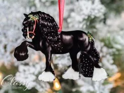 Classy Equine Black Gypsy Horse Christmas Ornament- Eclipse CEHOK042 FW22