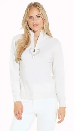 M. MILLER M.Miller Ashley Ivory Cashmere Deer Swarovski