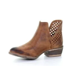 Corral Boots Circle G By Corral Q5027 Women's Shortie In Brown -Cheap Men's Formal Wear Store CircleGQ5027Anklebootinbrown 073 Brown Cutout AnkleAlta06 1