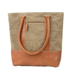Clea Ray Plain Canvas Tote With Leather