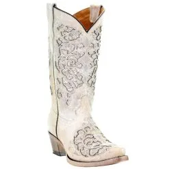 Corral Teens T0021 White Glitter Boots SS22