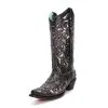 Corral Boots Corral Women's A4121 Black Sparkle Python Inlay Exotic Cowboy Boots
