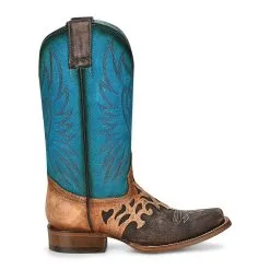 Corral Women's Cowboy Boot Z5099 Western Square Toe With A Blue Shaft -Cheap Men's Formal Wear Store CorralWomen sCowboyBootZ5099WesternSquareToewithaBlueShaftZ5099 boot 01 1000x ae9e71c8 467b 4b00 b16a b690104d28b4 1