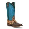 Corral Women's Cowboy Boot Z5099 Western Square Toe With A Blue Shaft