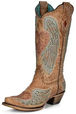 Corral Women's Sand Color Iconic Heart With Wings Cowboy Boots A4235 -Cheap Men's Formal Wear Store CorralWomen sSandColorIconicHeartwithWingsCowboyBootsA4235WomensCowboyBoot