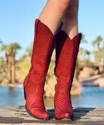 Corral Boots Corral Women's Tall Red Python Boots A4194