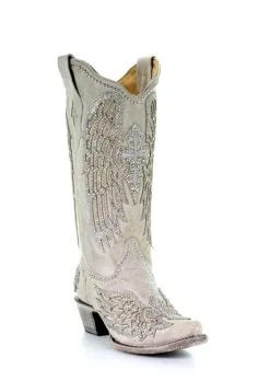 Corral Boots Corral A3571 Womens Ld Cross & Wings SS23 -Cheap Men's Formal Wear Store CorralWomen sWhiteChrystalAngelWeddingCowboyBootA3571WhiteCrystalGowgirlbootperfectWesternconcertcowboybootoutfit