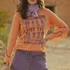 Double D Ranch Wild Like The West Women's Tee In Peach Of The Billy The Kid Collection