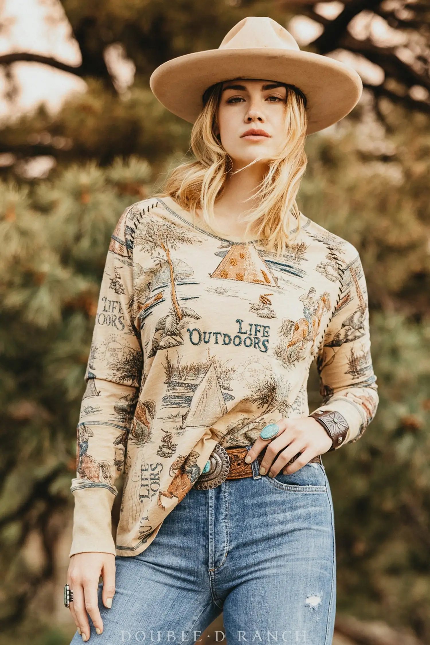 Double D Ranch Life Outdoor Tee T3525 1 Double D Ranch Life Outdoor Tee T3525