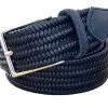 George Roth LA George Roth ESSEN 9702 Leather Braided Woven Stretch In Black