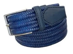 George Roth LA George Roth ESSEN 5712 Leather Braided Woven Stretch In Sapphire