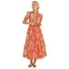 Gretchen Scott Cotton Damsel Midi/Maxi Plume In Coral