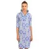 Gretchen Scott Ruffneck Dress Watteau In Blues JDRNWT
