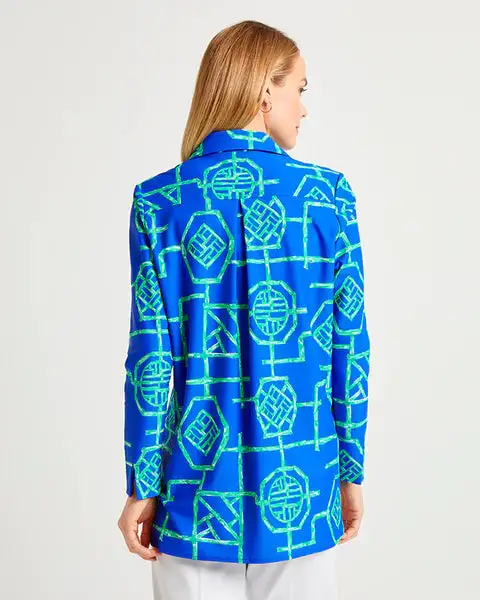 Jude Connally Hadley Top Bamboo Lattice Cobalt Grass Made In The USA 3 Jude Connally Hadley Top Bamboo Lattice Cobalt Grass Made In The USA - Image 3