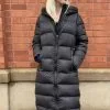 Post Card Avoriaz Womens Black Long Down Coat