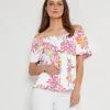 Jude Connally Georgia Top Orange Impressionist Floral Apricot