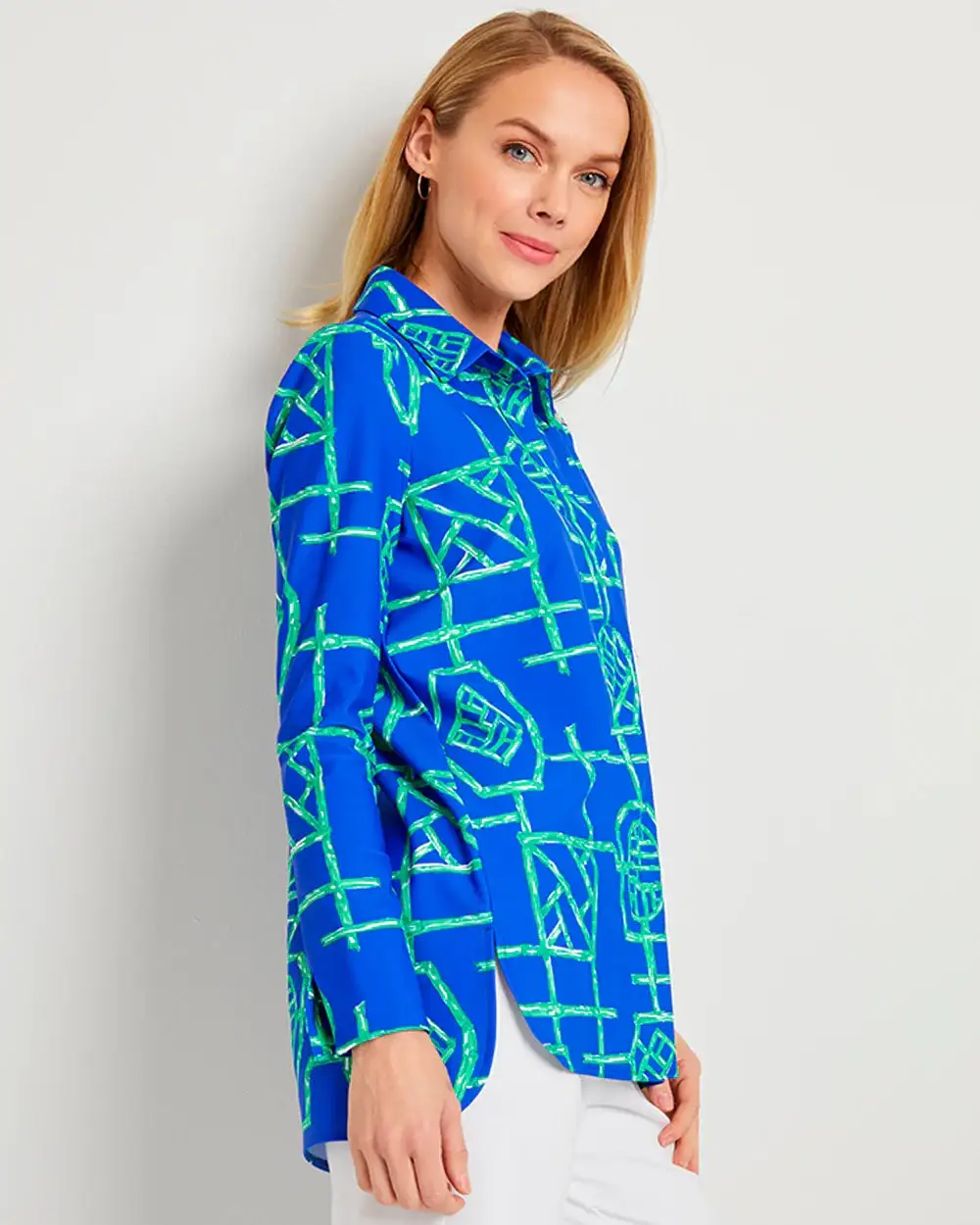 Jude Connally Hadley Top Bamboo Lattice Cobalt Grass Made In The USA 2 Jude Connally Hadley Top Bamboo Lattice Cobalt Grass Made In The USA - Image 2