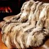M. MILLER Luxury High Quality Coyote Throw Full Skins 50x 60 With Ultrasuede Backing