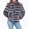 MUSI Furs Kathleen Natural Chinchilla Jacket 20491 In Grey