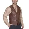Scully Men's Lambskin Vest - Chocolate Brown