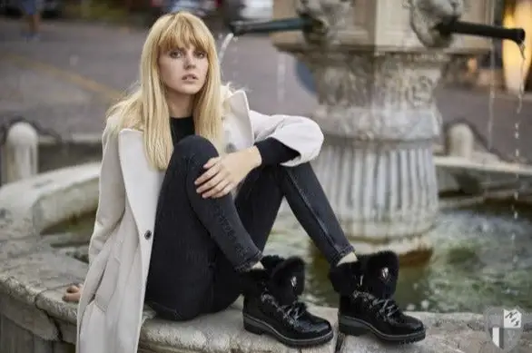 NIS Croco Black / Black Rabbit Ankle Winter Boot 1915450/1 1 NIS Croco Black / Black Rabbit Ankle Winter Boot 1915450/1