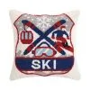 Peking Handicraft Pillow Ski Badge Hook Ski Lodge Home Decor