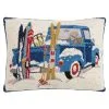 Peking Handicraft Ski Pillow For Your Ski Lodge Home Decor Blue Truck Designed By Mary Lake Thompson