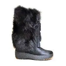 Regina Imports Regina Gigi BLACK Fur Winter Boot MADE In Italy ON SALE LIMITED TIME
