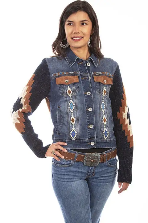 Scully HC639 Women's Aztec Style Denim Jacket BEST SELLER! 1 Scully HC639 Women's Aztec Style Denim Jacket BEST SELLER!
