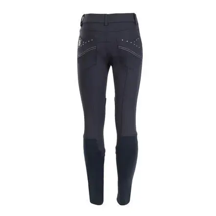 HORZE B Vertigo Oliva Fancy Girl's Breeches In Navy 2 HORZE B Vertigo Oliva Fancy Girl's Breeches In Navy - Image 2