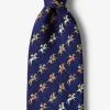 Alynn Men's Silk Tie Horse Racing Win Place Show In Navy