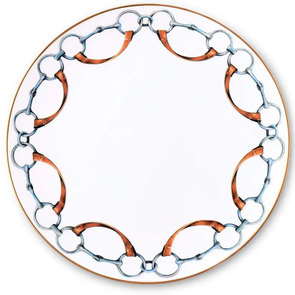 Vagabond House Wellington Bit Bone China Round Charger Plate 12" E338BG-1 1 Vagabond House Wellington Bit Bone China Round Charger Plate 12" E338BG-1